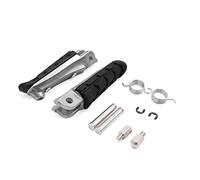 sourcingmap 1 Pair 8mm Aluminum Aolly Motorcycle Footrest Foot Peg Silver Tone