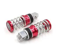 sourcingmap 1 Pair 8mm Metal Motorcycle Rearset Footrest Footpeg Red Silver Tone