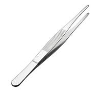 Sourcingmap 1 Pcs 6.3-Inch 430 Stainless Steel Straight Blunt Tweezers with Serrated Tip Daily Garden Tool