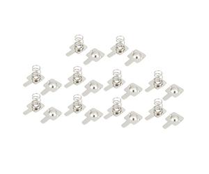 sourcingmap® 10 Pairs Silver Tone Metal Battery Spring Plate Set for AA AAA