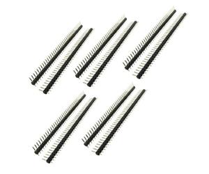 Sourcingmap 10 Pcs 40 Pin 2.54mm Pitch Straight Single Row Breadboard Headers
