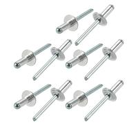 Sourcingmap 10 Pcs 6.4mm x 16mm x 16mm Aluminum Open End Large Flange Blind Rivets