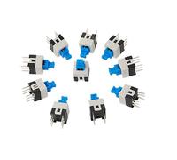 Sourcingmap 10 Pcs 7 x 7mm PCB Panel Mount Tact Tactile Push Button Switch Self Lock 6 Pin