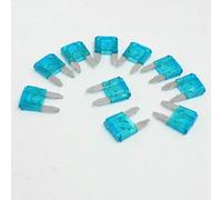sourcingmap 10 Pcs Car Mini ATC ATO Blade Fuse 15A Teal Blue