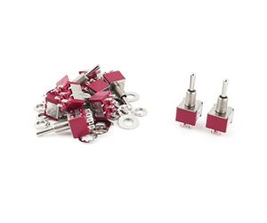 Sourcingmap 10 Pcs DPDT ON-Off-ON Momentary Mini Toggle Switch AC 250V/2A 120V/5A