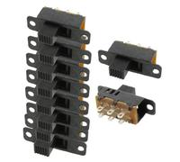 Sourcingmap 10 Pcs High Knob 6 Pin 3 Position 2P3T Panel Slide Switch 0.5A 50V DC
