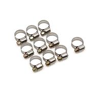 Sourcingmap 10 Pcs Stainless Steel Adjustable Hose Clamps Fuel Line Worm Clips 9-16mm for Car Auto