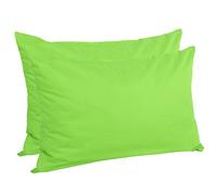 sourcingmap 100% Egyptian Cotton Pillowcases 2 Pack, 300 Thread Count Hotel Quality Pillow Cases with Zipper Closure Super Soft and Breathable Bed Pillow Cases Green 50 x 75cm