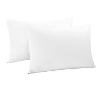 sourcingmap 100% Egyptian Cotton Pillowcases 2 Pack, 300 Thread Count Hotel Quality Pillow Cases with Zipper Closure Super Soft and Breathable Bed Pillow Cases Snow White 50 x 90cm