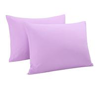 sourcingmap 100% Egyptian Cotton Pillowcases 2 Pack, 300 Thread Count Hotel Quality Pillow Cases with Zipper Closure Super Soft and Breathable Bed Pillow Cases Light Purple 50 x 65cm