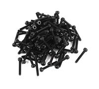 Sourcingmap 100 Pcs 12.9 Steel Alloy Countersunk Hex Socket Knurled Pan Head Bolt Screw M2x14