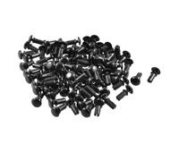 sourcingmap 100 Pcs Black Nylon 4.0mm Bottom Dia Push Clips Rivets Fasteners R4080