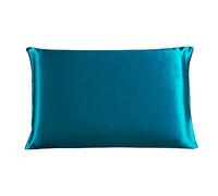Sourcingmap 100% Pure Mulberry Charmeuse Silk Pillowcase Pillow Case Cover for Hair & Skin 19 Momme 350tc /Travel Size 14x20 Inch/36x51cm Peacock Blue (1-Piece)