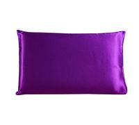 sourcingmap 100% Pure Mulberry Charmeuse Silk Pillowcase Pillow Case Cover for Hair & Skin 19 Momme 350tc /Travel Size 14x20 Inch/36x51cm Purple (1-Piece)