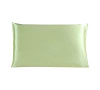 Sourcingmap 100% Pure Mulberry Charmeuse Silk Pillowcase Pillow Case Cover for Hair & Skin 19 Momme 350tc /Travel Size 14x20 Inch/36x51cm Fruit Green (1-Piece)