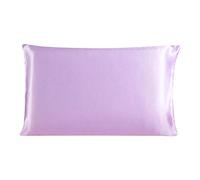 Sourcingmap 100% Pure Mulberry Charmeuse Silk Pillowcase Pillow Case Cover for Hair & Skin Beauty 19 Momme 350tc Queen Size 20x30 Inch/51x76cm Light Purple (1-Piece)