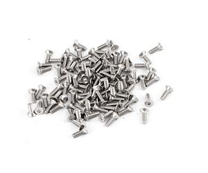 Sourcingmap 100pcs 304HC Stainless Steel Hex Countersunk Flat Bolts Screws M2.5x8mm