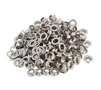 Sourcingmap 100pcs 4.5mm Brass Eyelet Grommets Silver Tone for Clothes Leather Canvas