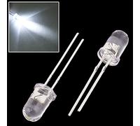 sourcingmap 100Pcs 5mm White Ultra-Bright LED Light Lamp Emitting Diodes 12000MCD