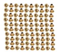 Sourcingmap 100pcs M2.5 x 2.5mm Brass Plated Metal Hollow Eyelets Rivets Gold Tone