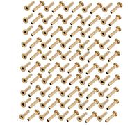 Sourcingmap 100pcs M2 x 10mm Brass Plated Metal Hollow Eyelets Rivets Gold Tone