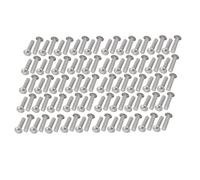 Sourcingmap 100pcs M3 x 12mm Aluminum Half Round Head Solid Rivet Fastener Silver Tone