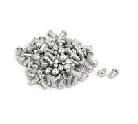 Sourcingmap 100pcs M3 x 5mm Aluminum Half Round Head Solid Rivet Fastener Silver Tone
