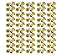 sourcingmap 100pcs M5 x 10mm Brass Plated Metal Hollow Eyelets Rivets Gold Tone
