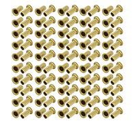 Sourcingmap 100pcs M5 x 12mm Brass Plated Metal Hollow Eyelets Rivets Gold Tone