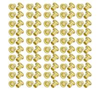 Sourcingmap 100pcs M5 x 7mm Brass Plated Metal Hollow Eyelets Rivets Gold Tone