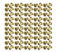 Sourcingmap 100pcs M5 x 8mm Brass Plated Metal Hollow Eyelets Rivets Gold Tone