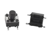 Sourcingmap 100pcs Momentary Tact Tactile Push Button Switch Surface Mounted Devices SMT PCB 4 Pin 6 x 6mm x 7mm