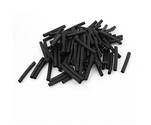 sourcingmap 100pcs Wrap Wire Black 2.5mm Dia Heat Shrink Tube Cable Sleeving