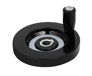 Sourcingmap 10mm Bore 80mm Outer Dia Revolving Handle Lathe Hand Wheel Machinery Tool Black