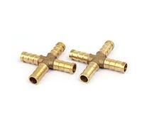sourcingmap 10mm Dia Cross Shaped 4-Way Hose Barb Air Fuel Pipe Connectors Joint Fittings 2pcs
