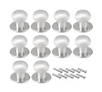 Sourcingmap 10mmx11mm Gift Jewelry Box Single Hole Round Knobs Pull Handle Silver Tone 10pcs