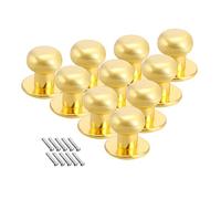 Sourcingmap 10mmx11mm Gift Jewelry Box Single Hole Round Knobs Pull Handles Gold Tone 10pcs