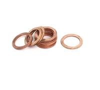 Sourcingmap 10pcs 18mmx24mmx1.5mm Copper Flat Ring Sealing Crush Washer Gasket
