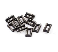 sourcing map 10PCS 2.54mm Pitch 14 Pins Round Hole Soldering DIP IC Socket Adaptor