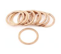 Sourcingmap 10Pcs 24mmx30mmx1.5mm Copper Washer Flat Seal Gasket Replacement