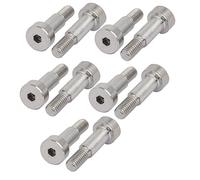 Sourcingmap 10pcs 304 Stainless Steel Hex Socket Shoulder Bolt 6mm Shoulder Dia 12mm Shoulder Length M5 Thread