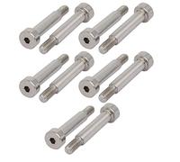 Sourcingmap 10pcs 304 Stainless Steel Hex Socket Shoulder Bolt 6mm Shoulder Dia 25mm Shoulder Length M5 Thread