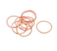 Sourcingmap 10pcs 32mm x 27mm x 1mm Flat Ring Copper Crush Washer Sealing Gasket Fastener