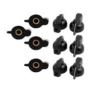 sourcingmap 10Pcs 6mm Dia Black Plastic Rotary Switch Potentiometer Knobs Caps