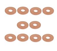 Sourcingmap 10pcs 6mmx18mmx1.5mm Copper Flat Ring Sealing Crush Washer Gasket