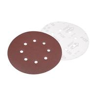 Sourcingmap 10Pcs 7 inch 8 Hole Hook and Loop Sanding Disc 120 Grit Flocking Sandpaper Random Orbital Sander Paper