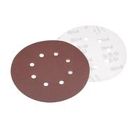 Sourcingmap 10Pcs 7 inch 8 Hole Hook and Loop Sanding Disc 150 Grit Flocking Sandpaper Random Orbital Sander Paper