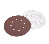 Sourcingmap 10Pcs 7 inch 8 Hole Hook and Loop Sanding Disc 1500 Grit Flocking Sandpaper Random Orbital Sander Paper