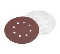 Sourcingmap 10Pcs 7 inch 8 Hole Hook and Loop Sanding Disc 180 Grit Flocking Sandpaper Random Orbital Sander Paper