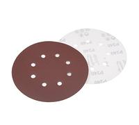 Sourcingmap 10Pcs 7 inch 8 Hole Hook and Loop Sanding Disc 240 Grit Flocking Sandpaper Random Orbital Sander Paper